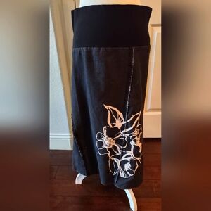 Women's Maternity Denim Midi Skirt